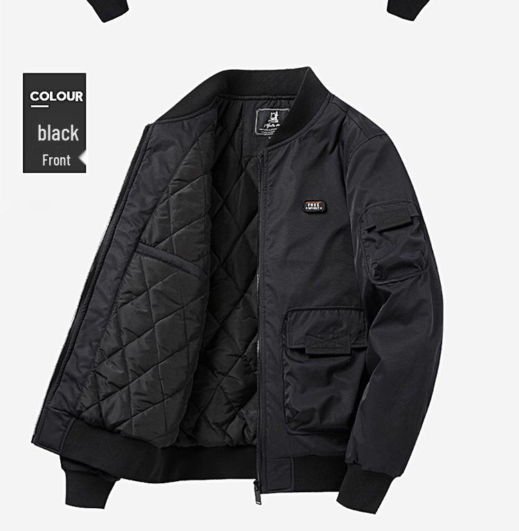 Мужская куртка-пилот МА-1 с хлопковой подкладкой на осень/зиму, летная куртка с бейсбольным воротником