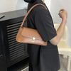 Женская ретро-сумка-тоут Модная винтажная сумка под мышку Портативная повседневная из ПУ-кожи Однотонная с простой ручкой Сумки через плечо