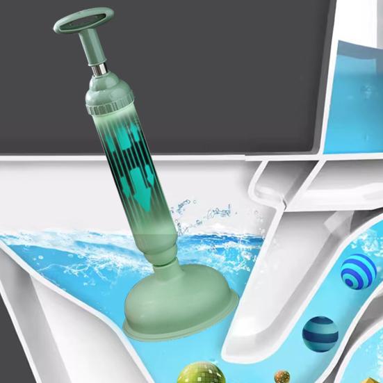 High Pressure Silicone Toilet Plunger Pump Anti-Clogging Drain Cleaners Powerful Suction Cup Telescopic Handle Toilet Clog Remover
