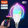 WiFi 220-240V E14 RGB+CW+WW Умная точечная лампочка Tuya Smart Life APP Голосовое управление Совместима с Alexa Google Диммируемая лампочка