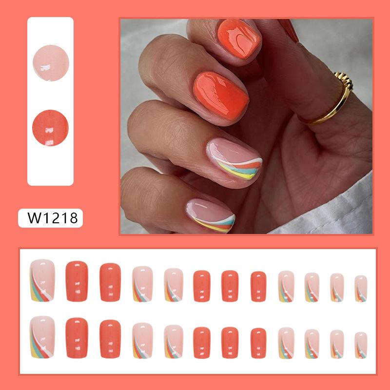 Европейская и американская мода свежие цветы нейл-арт планшеты легкие роскошные накладные ногти готовые 24 шт съемные носимые ногти