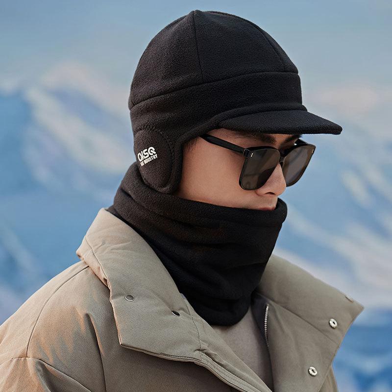 Warm Scarf Men's Winter Fleece Anti-wind and Cold Ear Protector Riding Warm Thickened Fleece Neck Protector German Fleece Cap