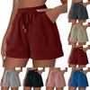 Женские свободные повседневные шорты с высокой талией и эластичным поясом, свободные широкие повседневные шорты