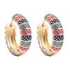 Китайские эмалевые серьги-цветы Классические серьги в китайском стиле Серьги-кольца Ювелирные изделия