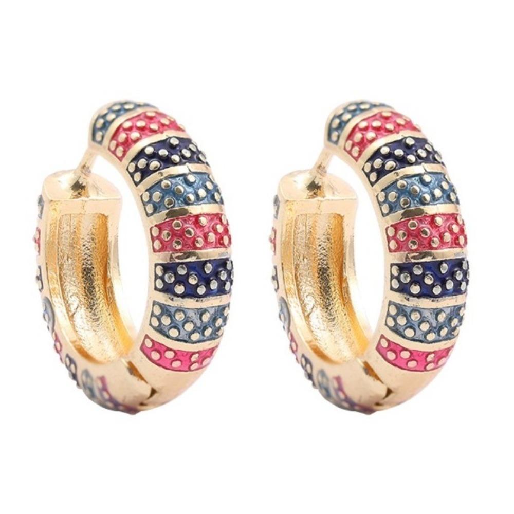 Китайские эмалевые серьги-цветы Классические серьги в китайском стиле Серьги-кольца Ювелирные изделия
