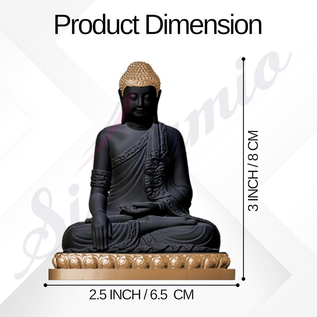 Черная Мурти Гаутамы Будды - Идеальный Идол Бога на Приборную Панель Автомобиля и Маленькая Статуэтка Будды для Домашнего Декора, Подарочные Изделия,