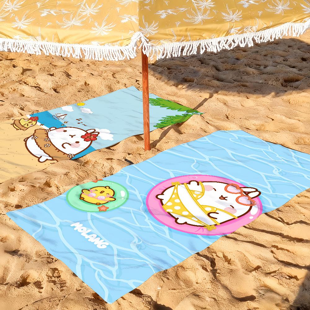 M-Molang МИЛЫЙ Мультяшное Полотенце Быстросохнущие Пляжные Полотенца Подходят Для Бассейнов Кемпинга Йоги И Тренажерного Зала