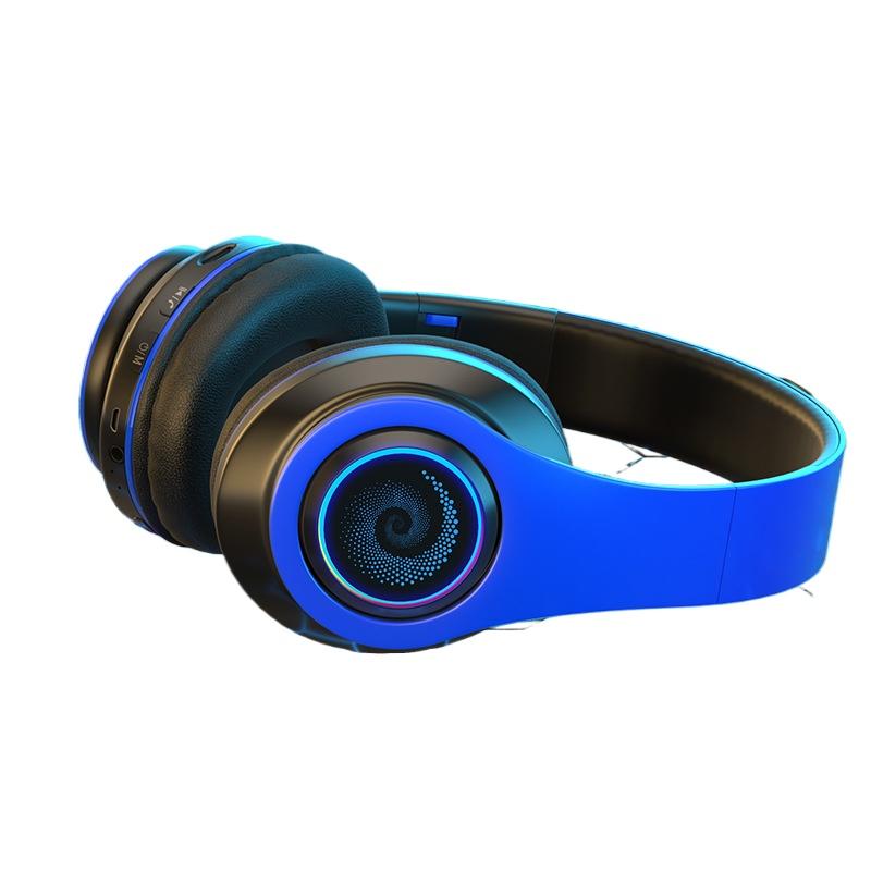 Active Noise Cancelling Wireless Bluetooth Headphone with RGB Light and Mic To Wear Surround Stereo Sound Super Long Battery Life Foldable Lightweight