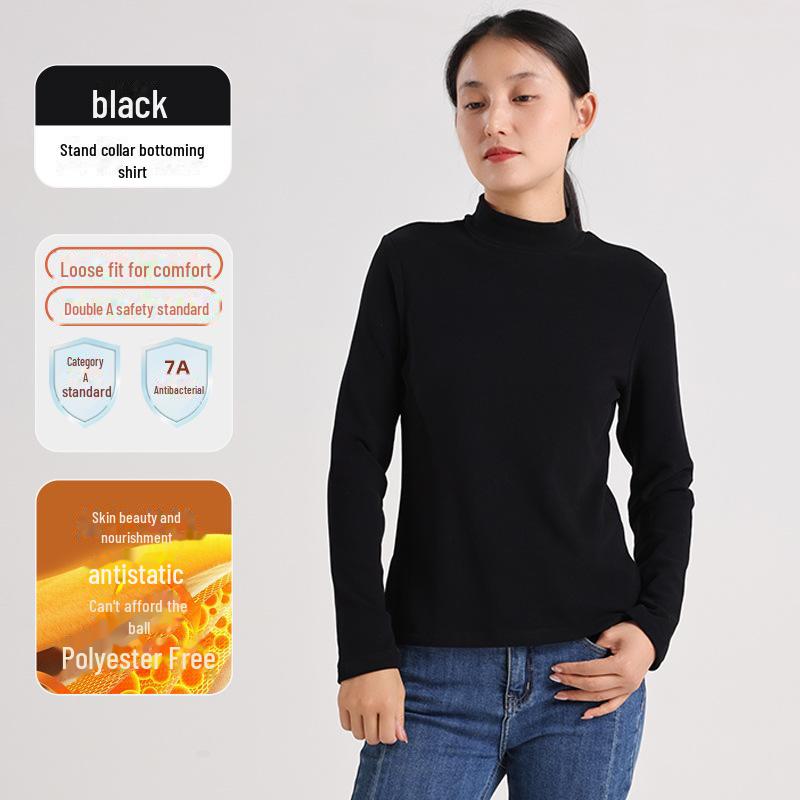 Женская теплая рубашка из немецкого бархата с полуворотом - плюшевая, утолщенная, с длинным рукавом и гиалуроновой кислотой для ухода за кожей