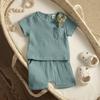 0-4Y Summer Baby Boy Girl Clothes Sets Toddler Newborn Kid Baby Soft T-shirt Shorts Children Outfits Solid Color