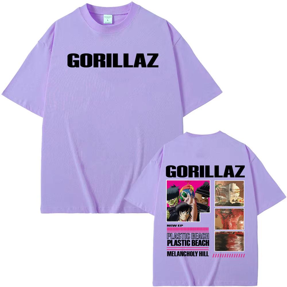 Gorillaz The Mountian New Album 2026 Tour TShirt Men Women Oversized Fashion Gothic Clothes T Shirts O-Neck High Quality T-shirt