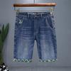 Летние шорты, свободные и удобные, универсальные повседневные джинсы, мужские брюки в гонконгском стиле длиной пять четвертей