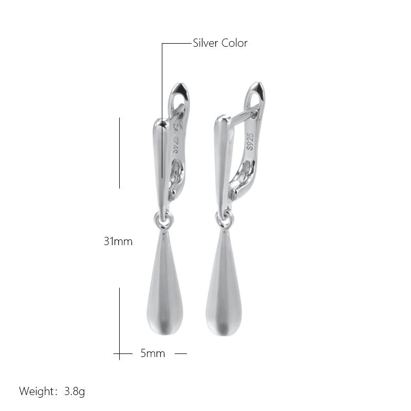 Модные глянцевые серьги-подвески Розовое золото Простые серьги-капли воды Длинные серьги для женщин Высокое качество Повседневные изящные украшения