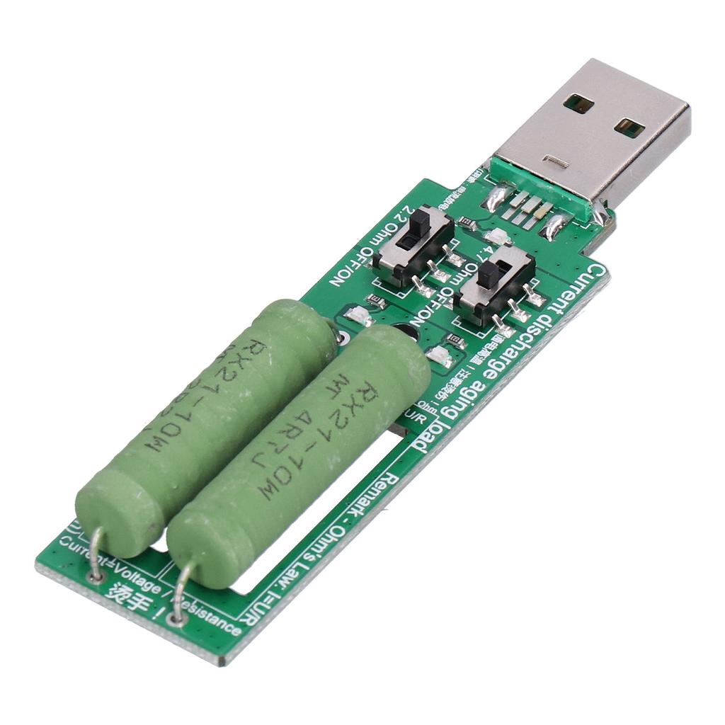 Мини-USB тестер нагрузки Power Bank Разрядный резистор с кнопкой тока 1A 2A 5VDC