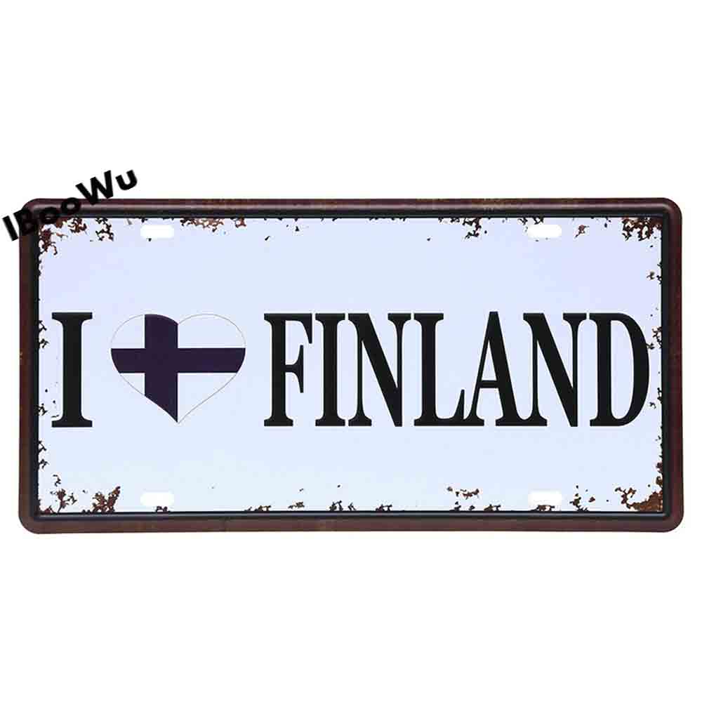 Worldwide Popular City License Plate Poster Vintage Wall Decor North America Metal Tin Sign Plaques Poster 15x30cm