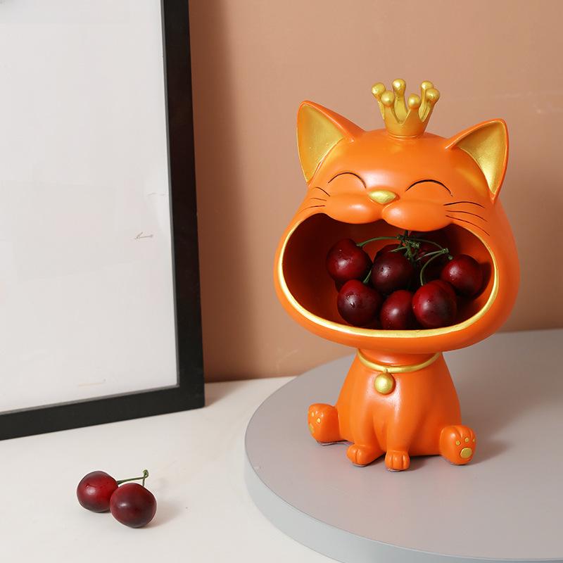 Роскошное украшение из смолы Lucky Cat для хранения ключей и украшения