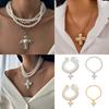 Stylish Crucifix Pendant Necklace Adjustable Length Clavicle Chain Accessories Handmade Party Statement Jewelry