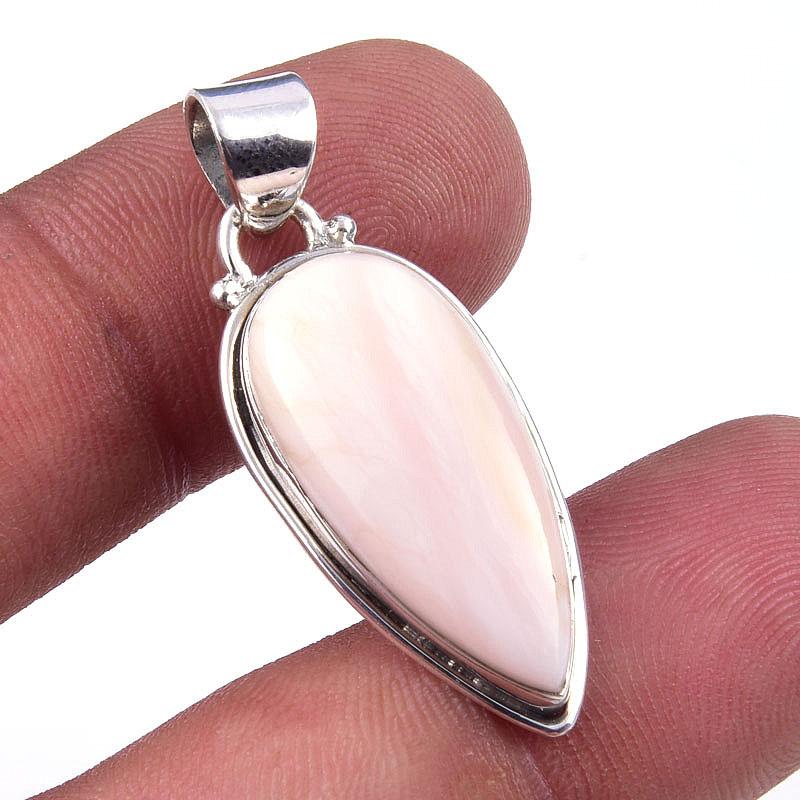 Natural Pink Opal 925 Solid Sterling Silver Gift Jewelry Pendant 1.50'' F4w88