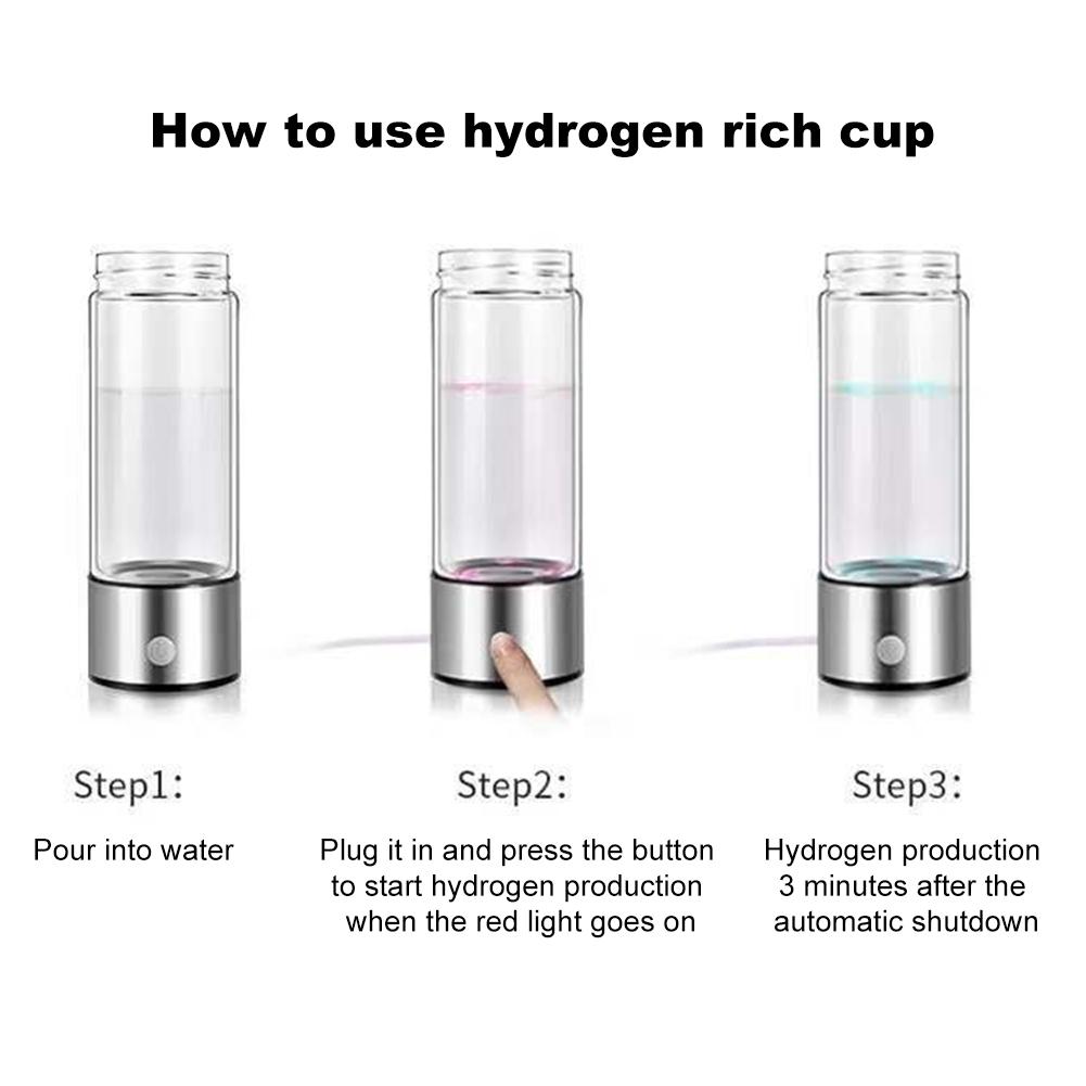 Бутылка для водородной воды 420 мл, электрический генератор водородно-обогащенной воды, спортивная бутылка для воды для дома/офиса/путешествий