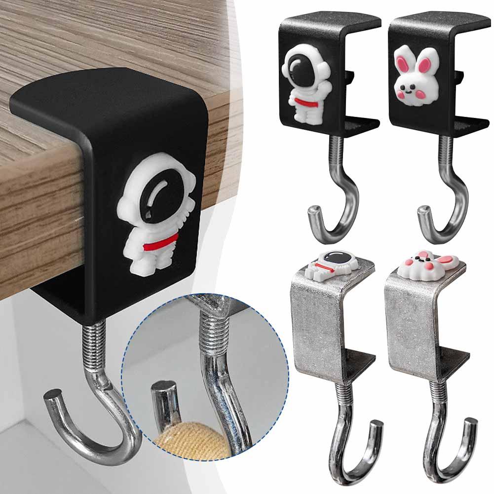 Student Backpack Desktop Storage Hook Office Desktop Edge Adjustable Hook Desk Without Edge Hooks Bag Punching Hanging H0K0