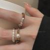 Tourmaline Pearl Stone Ring for Girls - Niche Design, Celebrity Fashion, Unique Index Finger Style