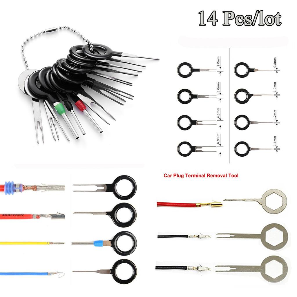 14 шт. Универсальные инструменты для извлечения контактов автомобильных разъемов проводки