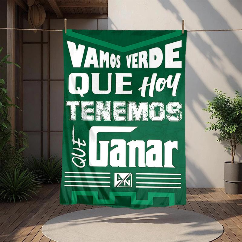 Atletico Nacional Flannel Blanket Soft Warm All-Season Throw, Design for Camping, Car Travel, Hiking Sofa, Bed, Office Perfect Gift for Parties