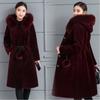 Mink Coat Women's Mid Length Mink Fleece Coat Women's Spring and Autumn New Large Thickened Faux Fur Coat Looks Slim