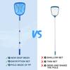 Pool Skimmer Net Deep Fine Mesh Solid Plastic Frame Detachable Pole Large Capacity Heavy Duty Leaf Fine Debris Pool Cleaning Net Pool Accessories
