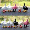 Middle Finger Cute Duck Figurine Resin Duck Decorative Figurine 7.5cm Funny Duck Statue for Home Garden Desk Decoration