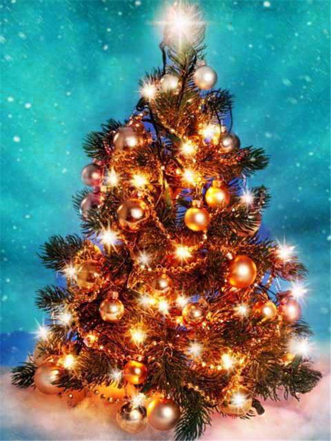 Diy 5d полная алмазная живопись вышивка квадратная круглая дрель Рождественская елка колокольчик мозаичная мебель украшение ручной работы подарок для хобби