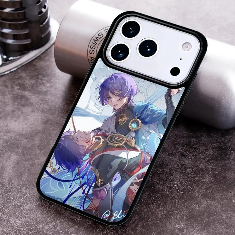 Чехол для телефона Genshin Impact Scaramouche для iPhone 17 16 15 Pro Max Air 14 13 12 11 Plus Ударопрочный чехол