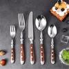 430 нержавеющая сталь коричневый столовые приборы наборы полный обеденный столовый прибор вилка ложка нож украшения стола в отеле модная кухонная утварь