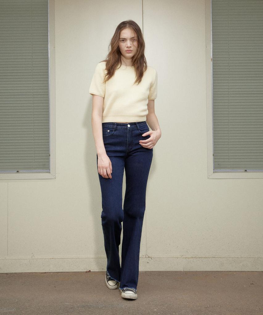 AUTHENTI [Fleece-Lined][Select Length] Denim Slim Bootcut Pants_Blue