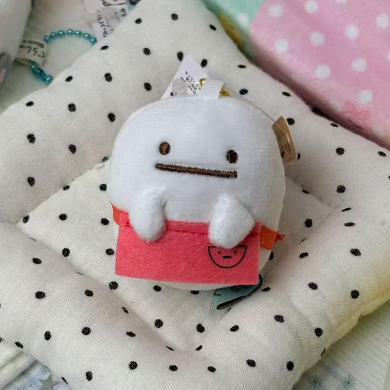 Cute Fried Shrimp Plush Toy Keychain Mini Cartoon Doll Backpack Pendant Bag Charm Decor