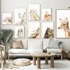 Nordic Cute Bear Deer Wolf Rabbit Hedgehog Owl Wall Art Canvas Painting Posters And Prints Wall Pictures Kids Room Nursery Decor