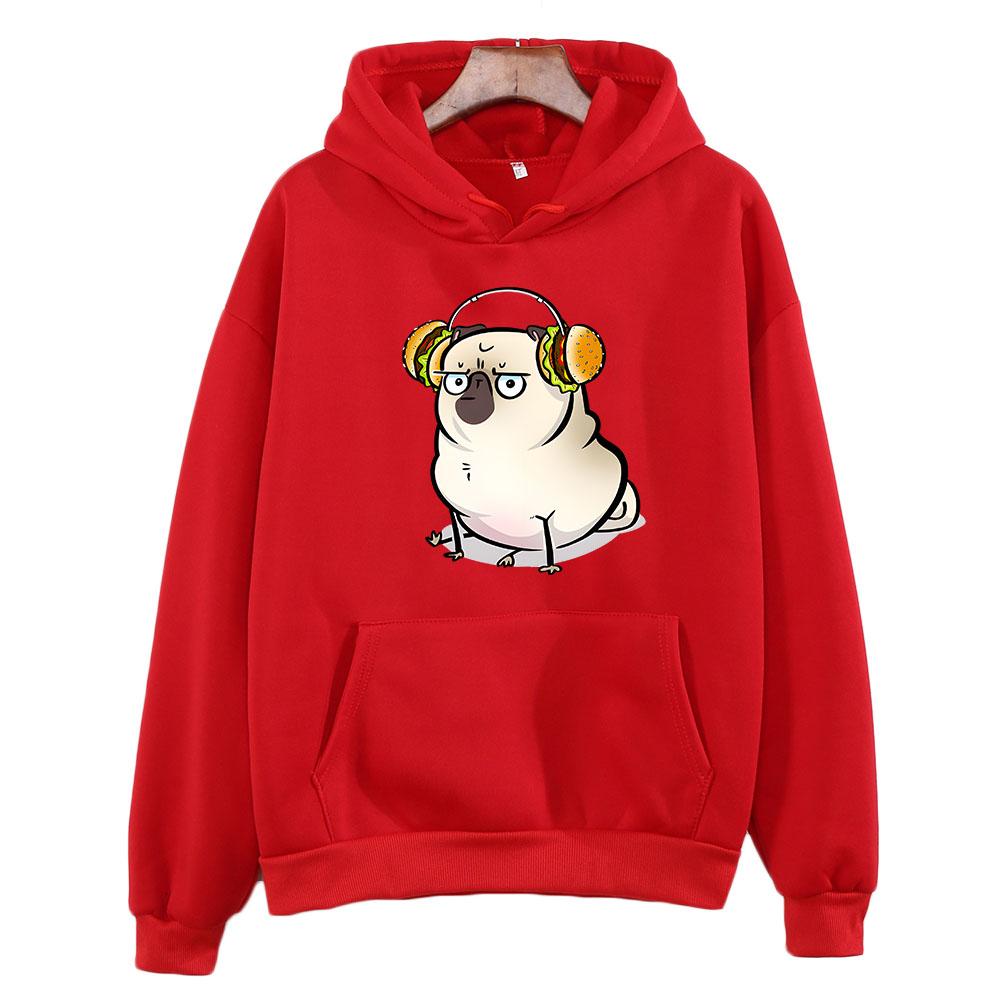 Pug Dog Anime Clothes Manga/Comic Hoody Harajuku Fashion Hoodie Female/Male Fleece Long-sleeved Winter Loose Pullovers Regular