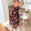 Vacation and Casual Style Floral Small Halter Top High-waisted Backless Halter Dress Women's Wear 2025