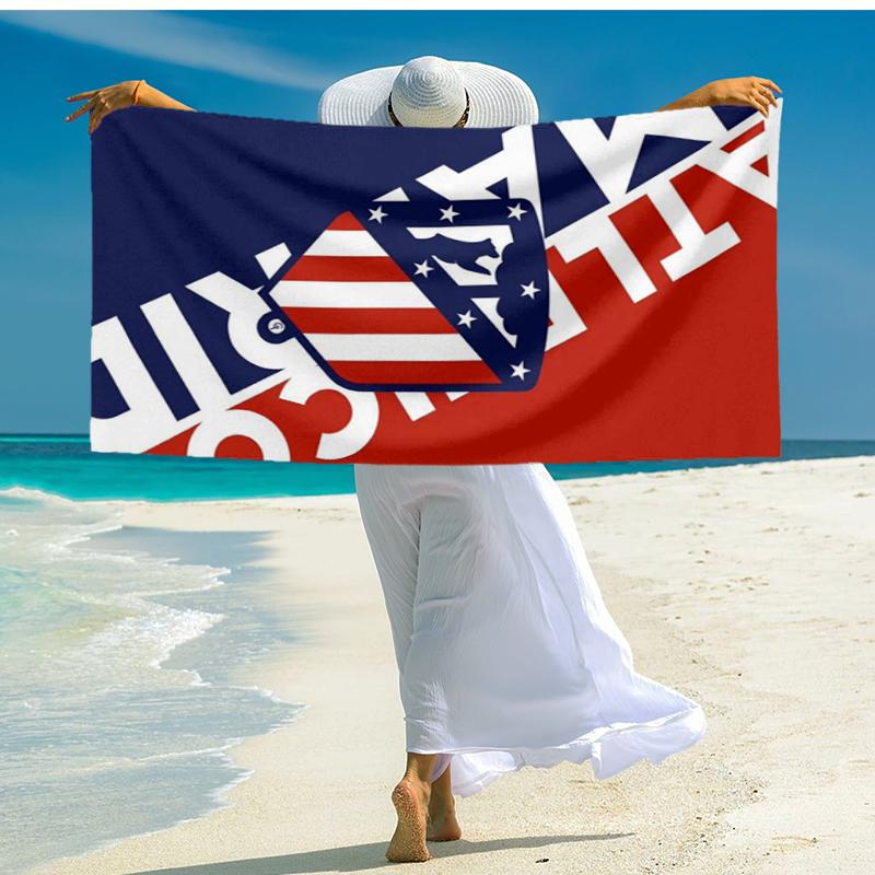 Ultra-Soft Beach Towel with Atlético Madrid Theme,Ideal for Pool - Camping, Diving - Perfect Travel Essential, Vibrant Beach Towel.