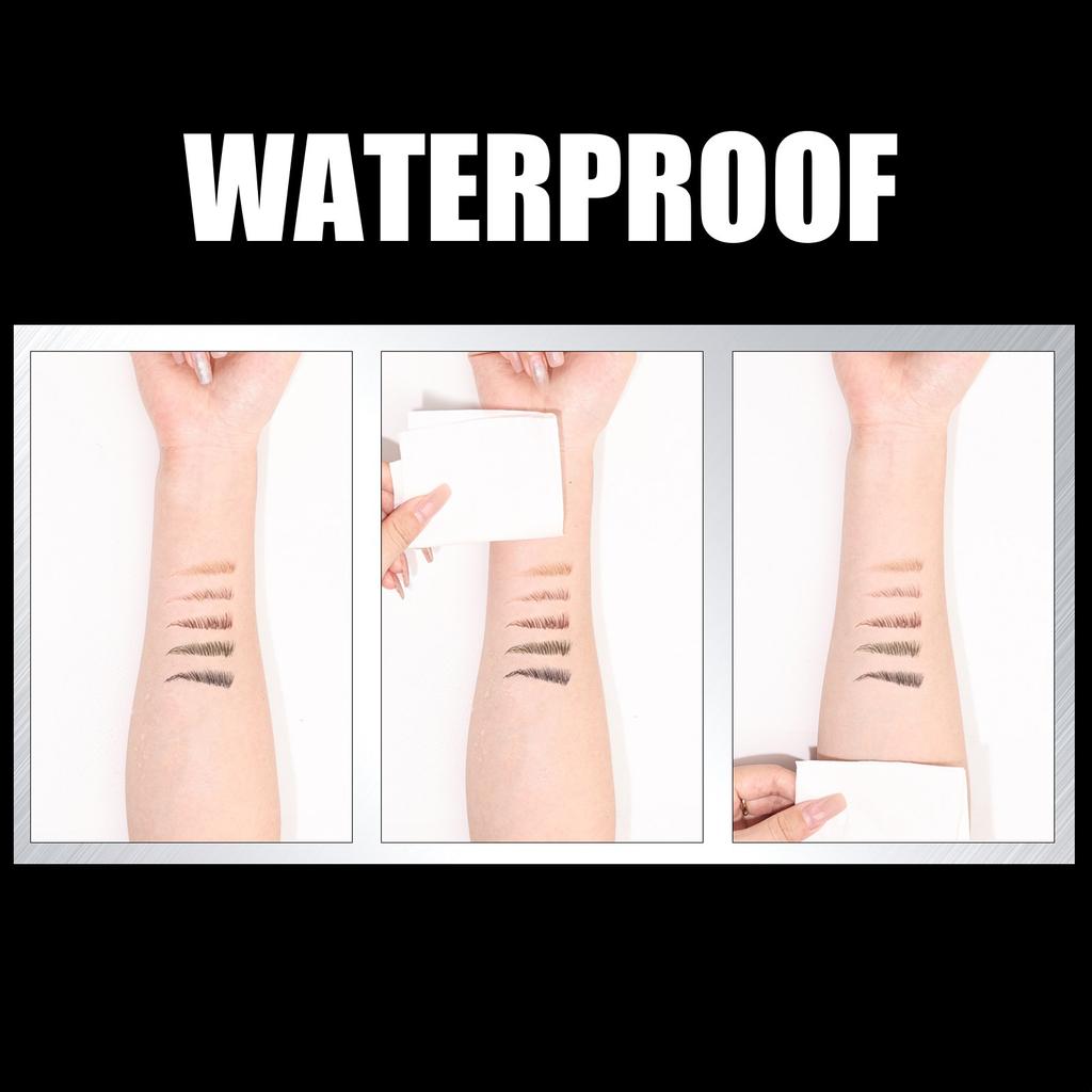 5 Colors Eyebrow Pen Brow Pencil With Hair Like Strokes 4 Tipped Brow Pencil With Fiber Micro-Fork Tips Applicator Creates Creates