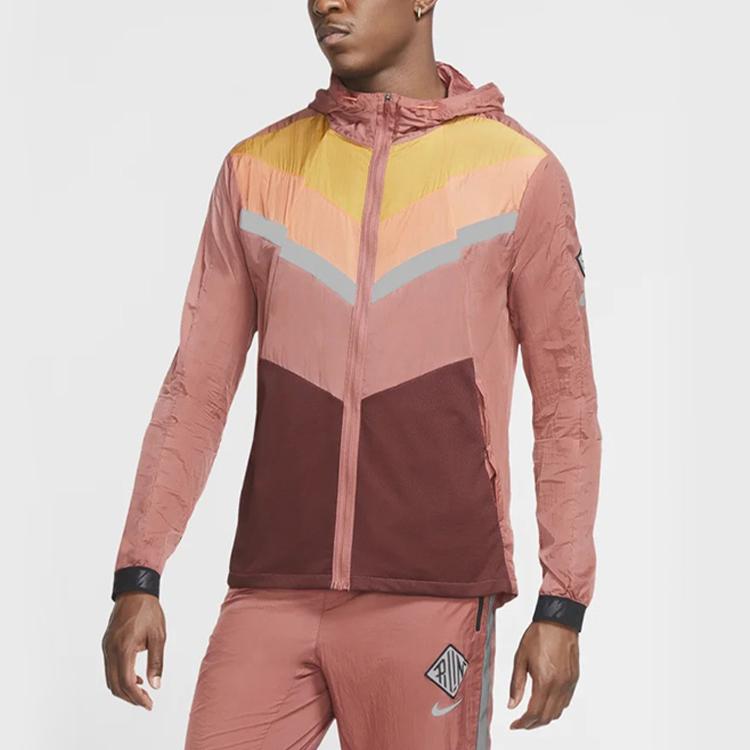 Nike Повседневная спортивная куртка с капюшоном, мужские топы, глиняно-красный CU5739-652