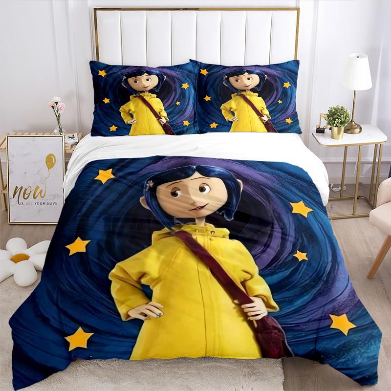 Nighttime Adventure Stars Print 3Pcs Bedding Setduvet Cover With 2 Bedropillowcase Home Birthday Gift
