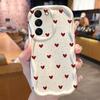 3D Чехол Волна Для Samsung Galaxy A55 A17 A07 A35 A56 S26 S25 Ultra S24 S23 S22 Plus S25 FE Черный Красный Точечный Сердечко Чехол Силикон