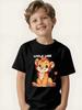 Cute little lion boy T-shirt summer short-sleeved versatile casual top