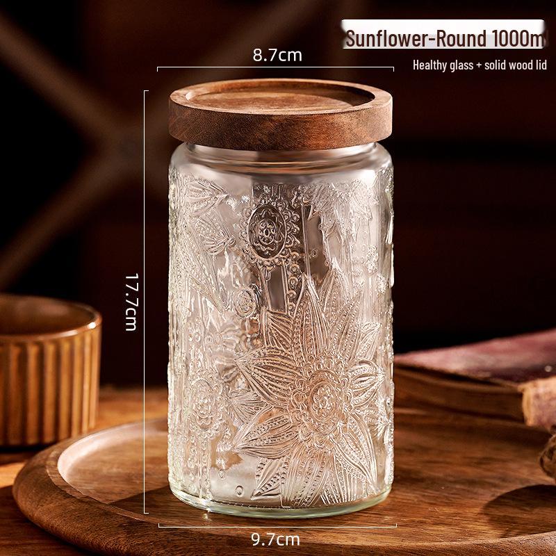 Стеклянная герметичная банка для хранения закусок, сухофруктов, чая, сахара и зерновых