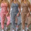 Women's Overalls with Sleeveless Straps and Simple Leggings