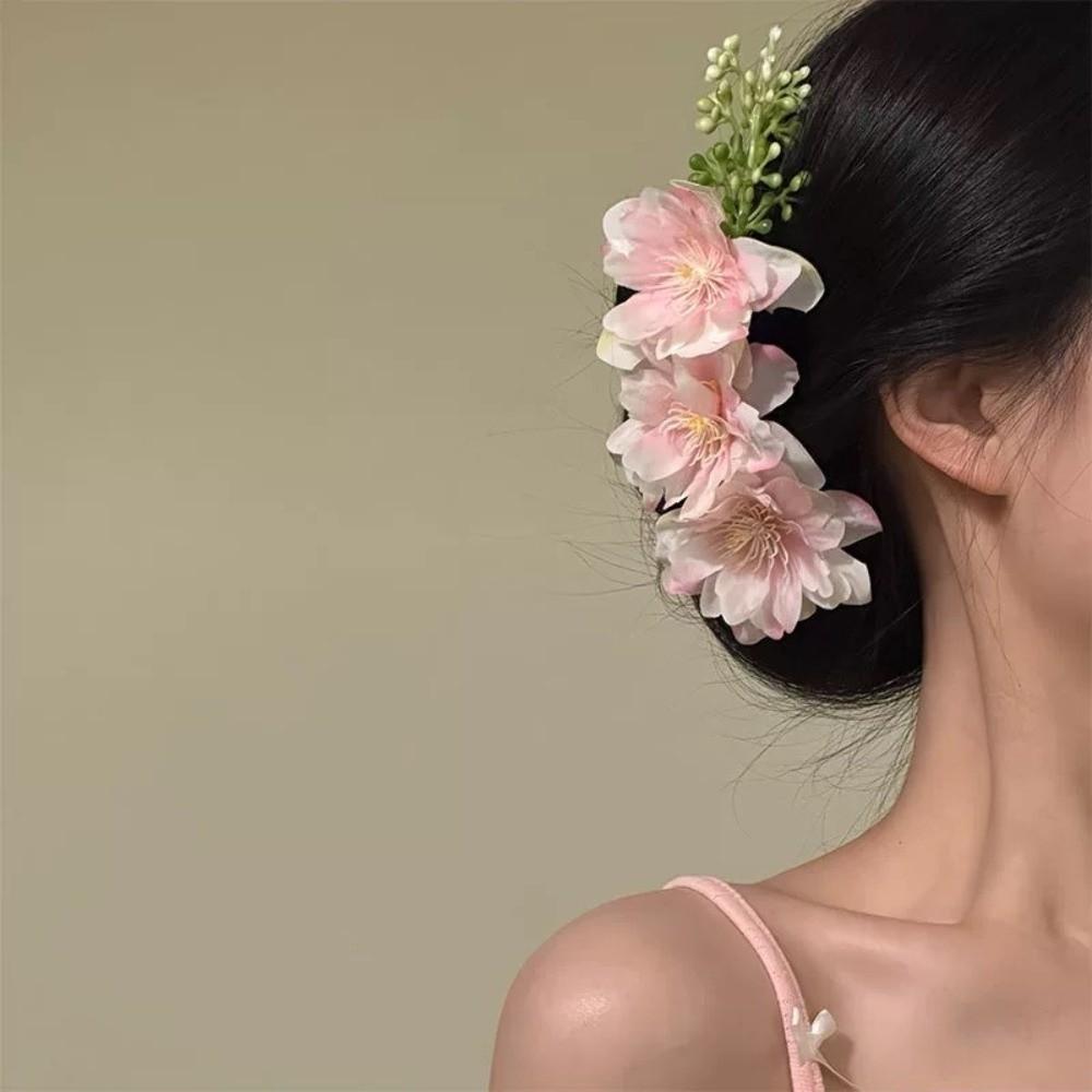 Craftsmanship Simulation Flower Hair Clip Cherry Blossom Headdress Hair Accessory
