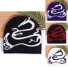 Street Style Knitted Cap With Dragon Animal Pattern For Cold Seasons