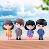 2Pcs/Set Boy Girl Cartoon Doll Miniature Ornaments Garden Dollhouse Decoration