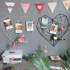 Heart Shape Grid Photos Mesh Picture Rack Shelf Holder Wall Hanging Home Decor